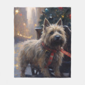 Cairn Terrier Kerstfeest Seizoen Fleece Deken (Voorkant)