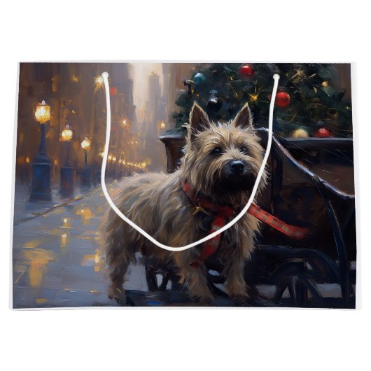 Cairn Terrier Kerstfeest Seizoen Groot Cadeauzakje (Voorkant)