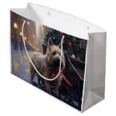 Cairn Terrier Kerstfeest Seizoen Groot Cadeauzakje (Achterkant Gekanteld)