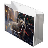 Cairn Terrier Kerstfeest Seizoen Groot Cadeauzakje (Voorkant Gekanteld)