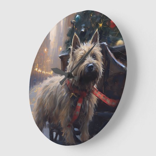 Cairn Terrier Kerstfeest Seizoen Grote Klok (Hoek)