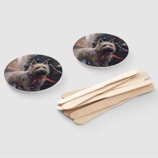 Cairn Terrier Kerstfeest Seizoen Handwaaier (Niet-gemonteerd)