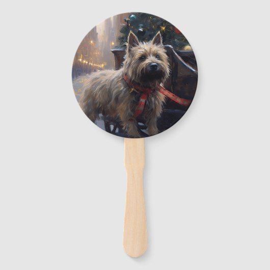 Cairn Terrier Kerstfeest Seizoen Handwaaier (Voorkant)