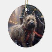 Cairn Terrier Kerstfeest Seizoen Keramisch Ornament (Links)