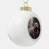 Cairn Terrier Kerstfeest Seizoen Keramische Bal Ornament (Links)