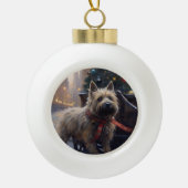 Cairn Terrier Kerstfeest Seizoen Keramische Bal Ornament (Voorkant)