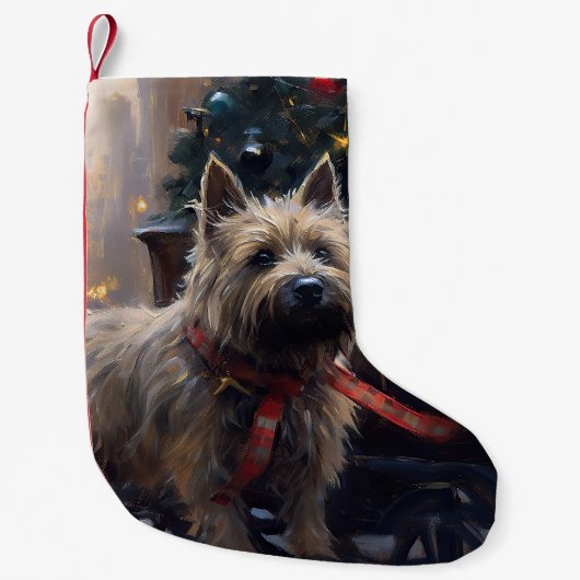Cairn Terrier Kerstfeest Seizoen Kleine Kerstsok (Voorkant)