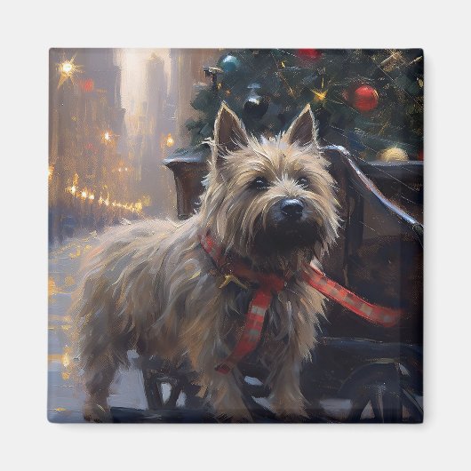 Cairn Terrier Kerstfeest Seizoen Magneet (Voorkant)
