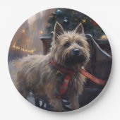 Cairn Terrier Kerstfeest Seizoen Papieren Bordje (Voorkant)