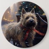 Cairn Terrier Kerstfeest Seizoen Ronde Button 6,0 Cm (Voorkant)