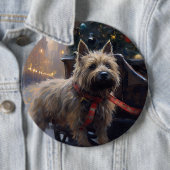 Cairn Terrier Kerstfeest Seizoen Ronde Button 6,0 Cm (In situ)
