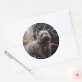 Cairn Terrier Kerstfeest Seizoen Ronde Sticker (Envelop)