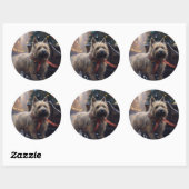 Cairn Terrier Kerstfeest Seizoen Ronde Sticker (Vel)