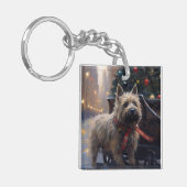 Cairn Terrier Kerstfeest Seizoen Sleutelhanger (Voorkant Links)