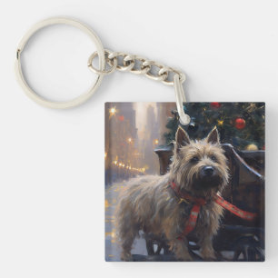 Cairn Terrier Kerstfeest Seizoen Sleutelhanger