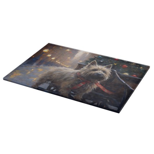 Cairn Terrier Kerstfeest Seizoen Snijplank (Hoek)