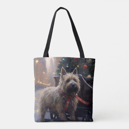 Cairn Terrier Kerstfeest Seizoen Tote Bag (Achterkant)