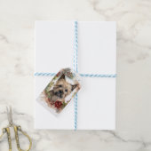 Cairn Terrier Kerstkrans Feestelijke Pup Cadeaulabel (Met Touw)