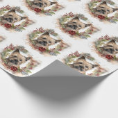 Cairn Terrier Kerstkrans Feestelijke Pup Cadeaupapier (Hoek)