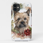 Cairn Terrier Kerstkrans Feestelijke Pup Case-Mate iPhone Case (Achterkant)