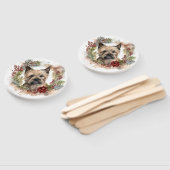 Cairn Terrier Kerstkrans Feestelijke Pup Handwaaier (Niet-gemonteerd)