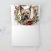 Cairn Terrier Kerstkrans Feestelijke Pup Kaart (Binnen)