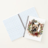 Cairn Terrier Kerstkrans Feestelijke Pup Notitieboek (Binnen)