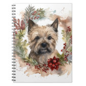 Cairn Terrier Kerstkrans Feestelijke Pup Notitieboek (Voorkant)
