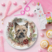 Cairn Terrier Kerstkrans Feestelijke Pup Papieren Bordje