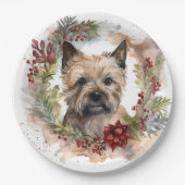 Cairn Terrier Kerstkrans Feestelijke Pup Papieren Bordje
