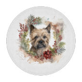Cairn Terrier Kerstkrans Feestelijke Pup Snijplank (Voorkant)
