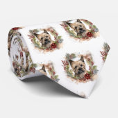Cairn Terrier Kerstkrans Feestelijke Pup Stropdas (Opgerold)