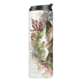 Cairn Terrier Kerstkrans Feestelijke Pup Thermosbeker (Gedraaid links)