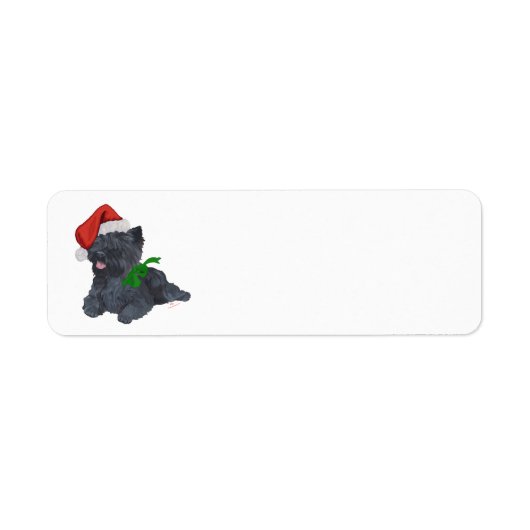 Cairn Terrier Kerstmis Etiket (Voorkant)