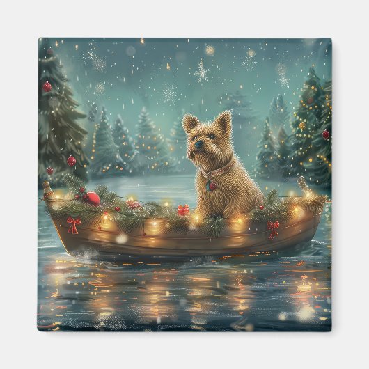 Cairn Terrier Kerstmis Feestelijke Reis Magneet (Voorkant)