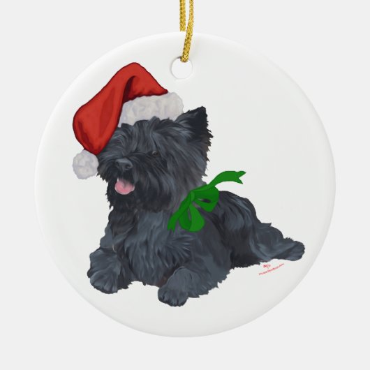 Cairn Terrier Kerstmis Keramisch Ornament (Voorkant)