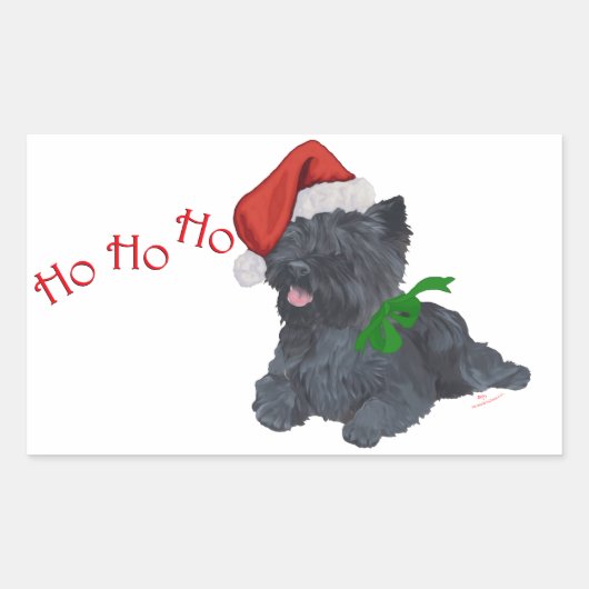 Cairn Terrier Kerstmis Rechthoekige Sticker (Voorkant)