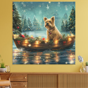 Cairn Terrier Kerstvakantie Canvas Afdruk