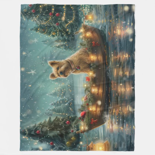 Cairn Terrier Kerstvakantie Fleece Deken (Voorkant)
