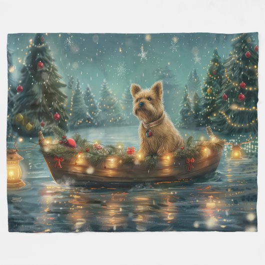 Cairn Terrier Kerstvakantie Fleece Deken (Voorkant (Horizontaal))