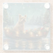 Cairn Terrier Kerstvakantie Glazen Onderzetter (Achterkant)
