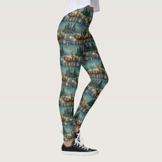 Cairn Terrier Kerstvakantie Leggings (Rechts)