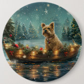 Cairn Terrier Kerstvakantie Ronde Button 6,0 Cm (Voorkant)
