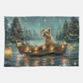 Cairn Terrier Kerstvakantie Theedoek (Horizontaal)