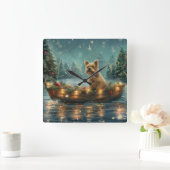 Cairn Terrier Kerstvakantie Vierkante Klok (Huis)