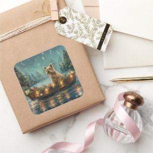 Cairn Terrier Kerstvakantie Vierkante Sticker