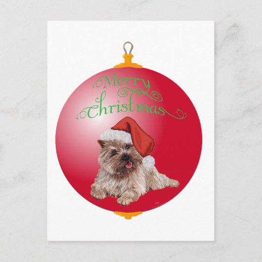 Cairn Terrier Kerstversiering Feestdagenkaart (Voorkant)
