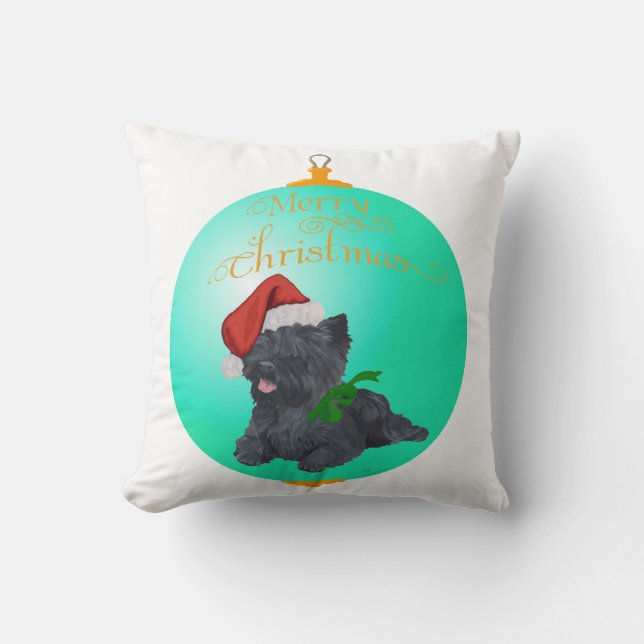 Cairn Terrier Kerstversiering Kussen (Voorkant)
