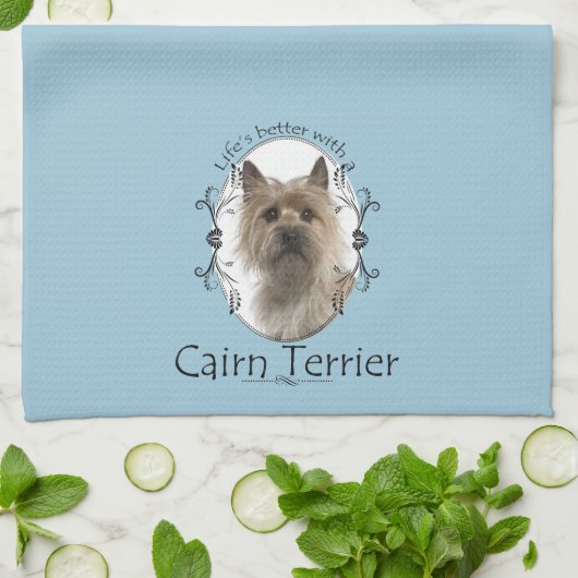 Cairn Terrier Kitchen Towel Theedoek (Gevouwen)