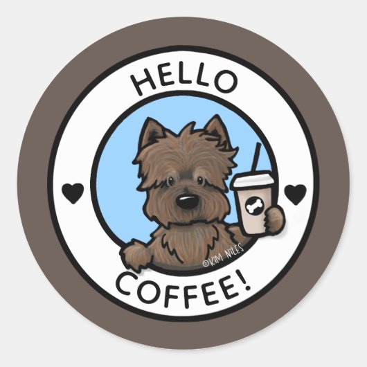 Cairn Terrier koffie Stickers (Voorkant)
